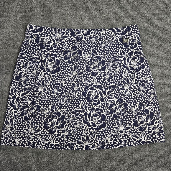 Rafaella Pants - Rafaella Golf Skort Womens Small Blue Floral Stretch Skirt Pickleball Activewear